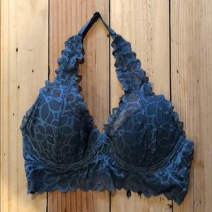 Victoria’s Secret Pink Grey Floral Lace Bralette